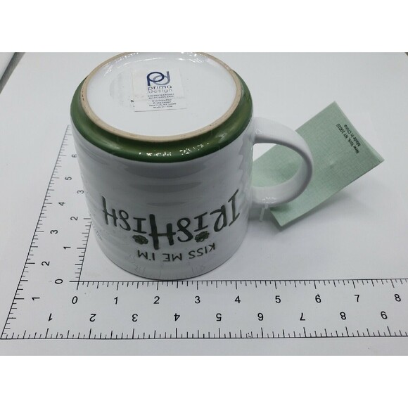 Kiss Me I'm Irishish Large Ceramic Coffee Mug With 2 Lapel Pins Prima Design - Picture 11 of 15